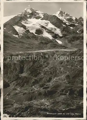 Pontresina Berninapass und Lago Bianco Piz Palue Piz Bernina Alpenpass Kat. Pontresina