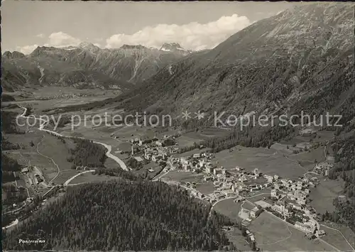 Pontresina Fliegeraufnahme Alpenpanorama Kat. Pontresina