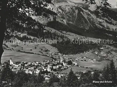 Flims Waldhaus und Scheia Panorama Kat. Flims Waldhaus