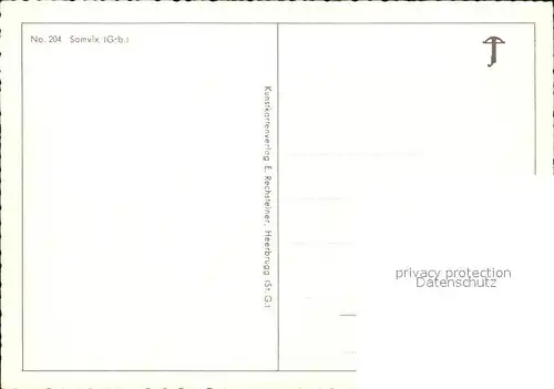 Somvix Ortsansicht mit Kirche Alpenpanorama Kunstkartenverlag Rechsteiner Nr. 204 Kat. Rabius