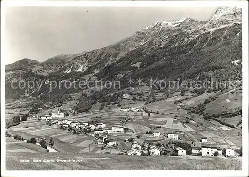 San Carlo Poschiavo Gesamtansicht mit Alpenpanorama Kat. San Carlo Poschiavo