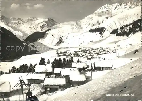 Sedrun Gesamtansicht mit Tavetschertal Wintersportplatz Kat. Sedrun