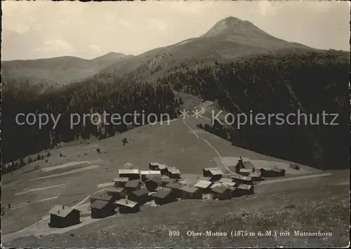 Obermutten Gesamtansicht mit Muttnerhorn Kat. Obermutten