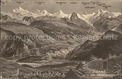 Sierre VS Bergansichten / Sierre Siders /Bz. Sierre