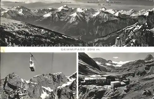 Gemmipass Wallis Gemmipass Ansichten Luftseilbahn  Kat. Gemmipass