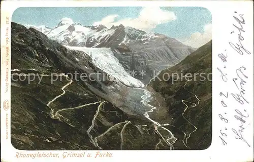 Rhonegletscher Glacier du Rhone Grimselpass Furkapass Kat. Rhone