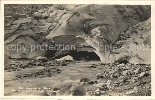 Rhonegletscher Glacier du Rhone Ursprung der Rhone untere Ende des Rhonegletscher Kat. Rhone