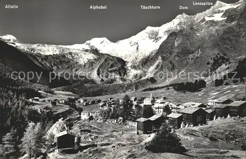 Saas Fee Alphubel Taeschhorn Dom Lenzspitze Kat. Saas Fee