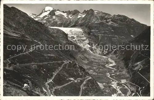 Rhonegletscher Glacier du Rhone Gletsch Grimsel und Furkastrasse Kat. Rhone