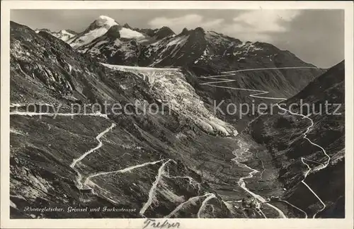 Rhonegletscher Glacier du Rhone Grimsel und Furkastrasse Kat. Rhone