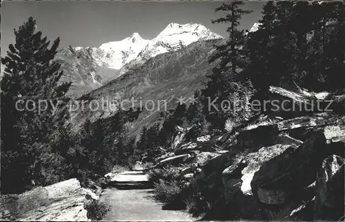 Saas Fee Weg nach Plattjen Fletschhorn Laquinhorn  Kat. Saas Fee