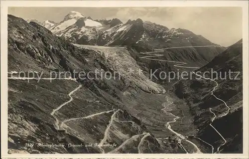 Rhonegletscher Glacier du Rhone Grimsel  und Furkastrasse  Kat. Rhone