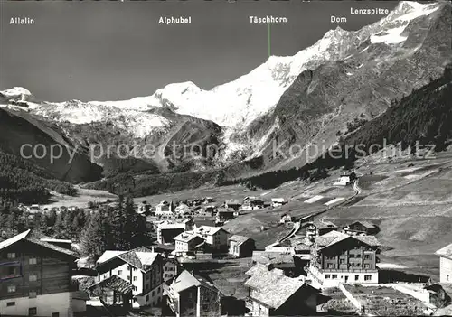 Saas Fee Fee Gletscher Allalin Alphubel Taeschhorn Dom  Kat. Saas Fee