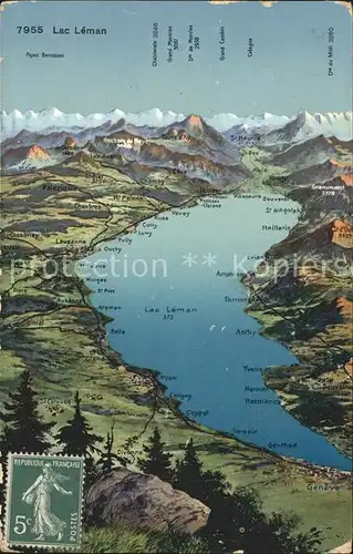 Lac Leman Genfersee und Umgebung Alpenpanorama aus Vogelperspektive / Genf /Bz. Geneve City