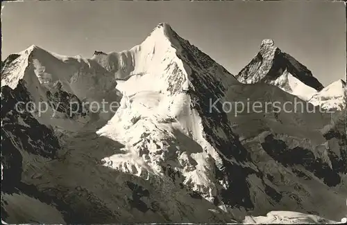Zinalrothorn Besso Wellenkuppe Obergabelhorn Cervin Gebirgspanorama Walliser Alpen Kat. Zinalrothorn