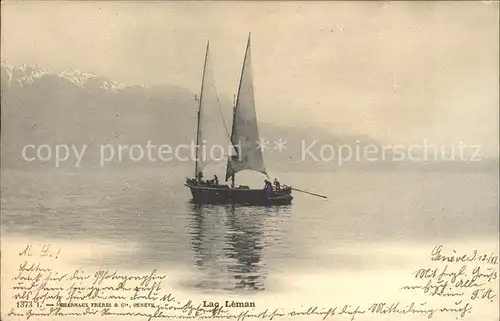 Lac Leman Genfersee Barque et les Alpes / Genf /Bz. Geneve City