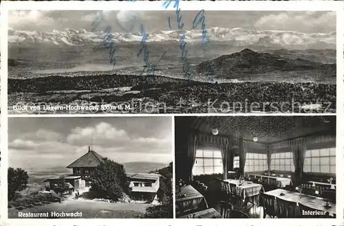 Boppelsen Panorama Blick von Laegern Hochwacht Bergrestaurant Kat. Boppelsen