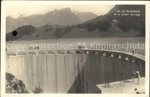 Lac de Montsalvens et le Grand Barrage Staudamm Kat. Gruyeres