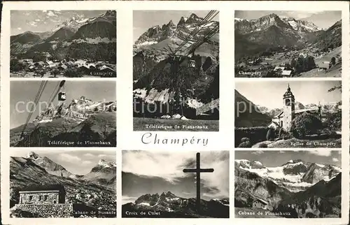 Champery Teleferique et Planachaux Cabane de Susante Croix de Culet Eglise Kat. Champery