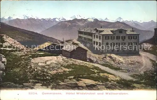 Gemmipass Wallis Berghotel Wildstrubel und Walliser Alpen Kat. Gemmipass