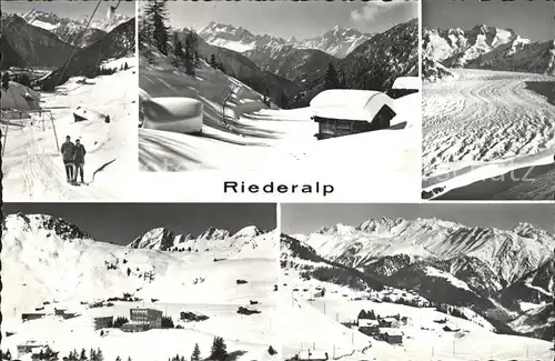 Riederalp Wintersportplatz Skilift Alpenpanorama Berghotel Bergh?tte Kat. Riederalp