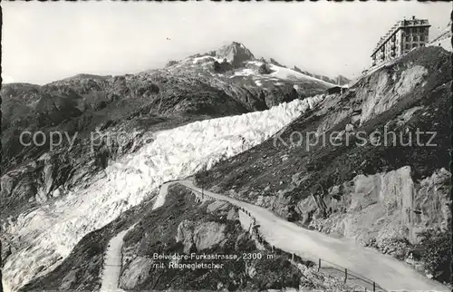 Rhonegletscher Glacier du Rhone Furkastrasse Alpenpass Berghotel Belvedere Urner Alpen Kat. Rhone
