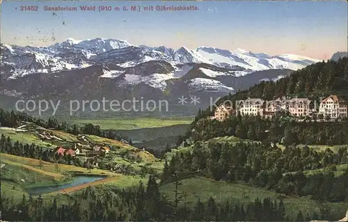 Wald ZH Sanatorium mit Gl?rnischkette Alpenpanorama Kat. Wald ZH