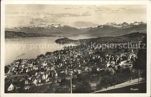 Horgen ZH Gesamtansicht Zuerichsee Alpenpanorama / Horgen /Bz. Horgen