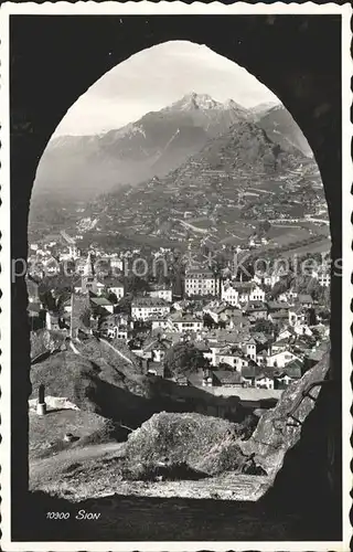 st34624 Sion VS Stadtbild mit Alpen Kategorie. Sion Alte Ansichtskarten