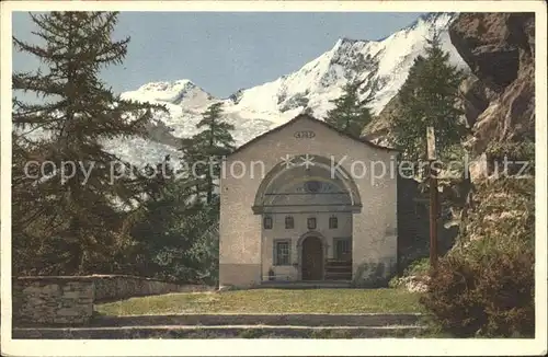 Saas Fee Kapelle zur Hohen Stiege Alphubel Taeschhorn Walliser Alpen Kat. Saas Fee