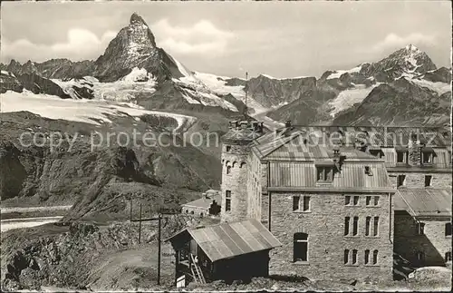 Gornergrat Zermatt Kulmhotel Matterhorn und Dent Blanche Walliser Alpen / Gornergrat /Rg. Zermatt