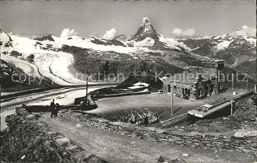 Gornergrat Zermatt Bergbahn Bergstation Kulmhotel Theodulgletscher Matterhorn Walliser Alpen / Gornergrat /Rg. Zermatt