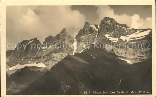 Champery Gebirgspanorama Dents du Midi Kat. Champery