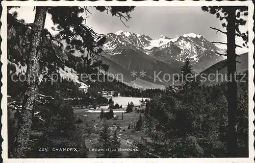 Champex Lac Panorama Lac et les Combins Walliser Alpen Kat. Champex Lac