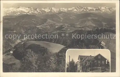Steg Toesstal Blick vom Hoernli Kulm Berggasthaus ins Zuercher Oberland und Alpen Kat. Steg Toesstal