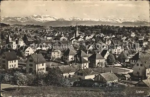 Uster ZH Gesamtansicht mit Alpenpanorama / Uster /Bz. Uster