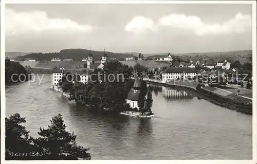 Rheinau ZH Klosterkirche Ortsblick Kat. Rheinau