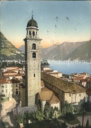 Lugano TI Ortsansicht Kirchturm Kat. Lugano
