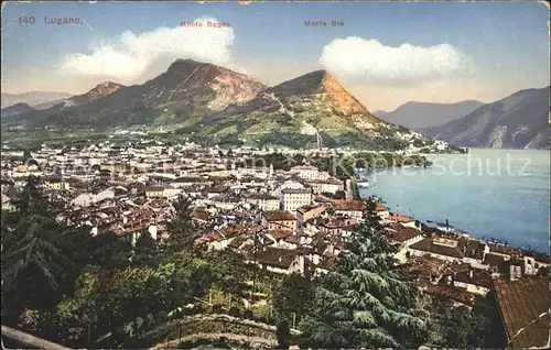 Lugano TI Panorama mit Monte Bre Kat. Lugano