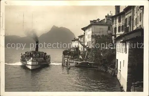 Gandria Lago di Lugano Teilansicht Faehrschiff Kat. Gandria