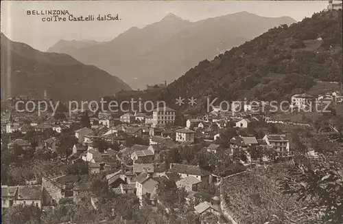 Bellinzona cai Tre Castelli dal Sud Kat. Bellinzona