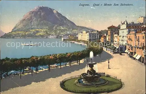 Lugano TI Quai e Monte San Salvatore Kat. Lugano