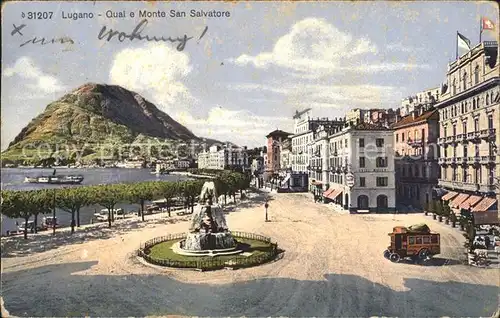 Lugano TI Quai e Monte San Salvatore Kat. Lugano