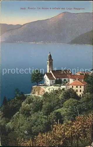 Ronco TI La chiesa e veduta sul Lago Maggiore / Ronco /Bz. Locarno