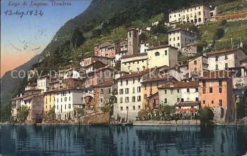 Gandria Lago di Lugano Ortsblick Kat. Gandria