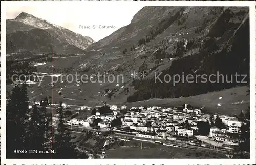 Airolo Panorama mit St Gotthardpass Kat. Airolo