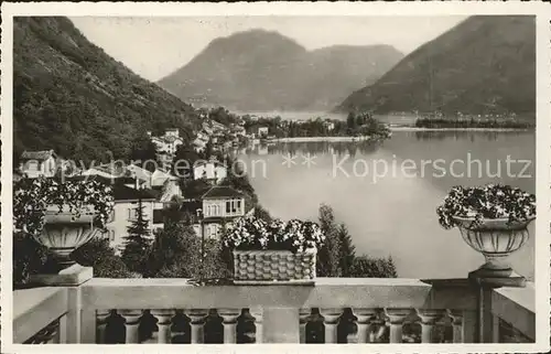 Melide Lago di Lugano Panorama Kat. Melide