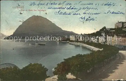 Lugano TI Quai e Monte San Salvatore Kat. Lugano