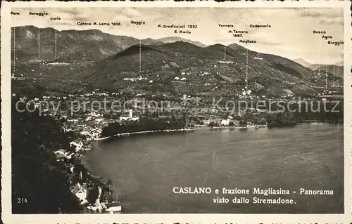Caslano e frazione Magliasina Panorama visto dallo Stremadone Kat. Caslano