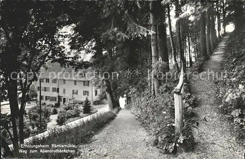 Raemismuehle Erholungsheim Weg zum Abendrotbaenkchen Kat. Raemismuehle